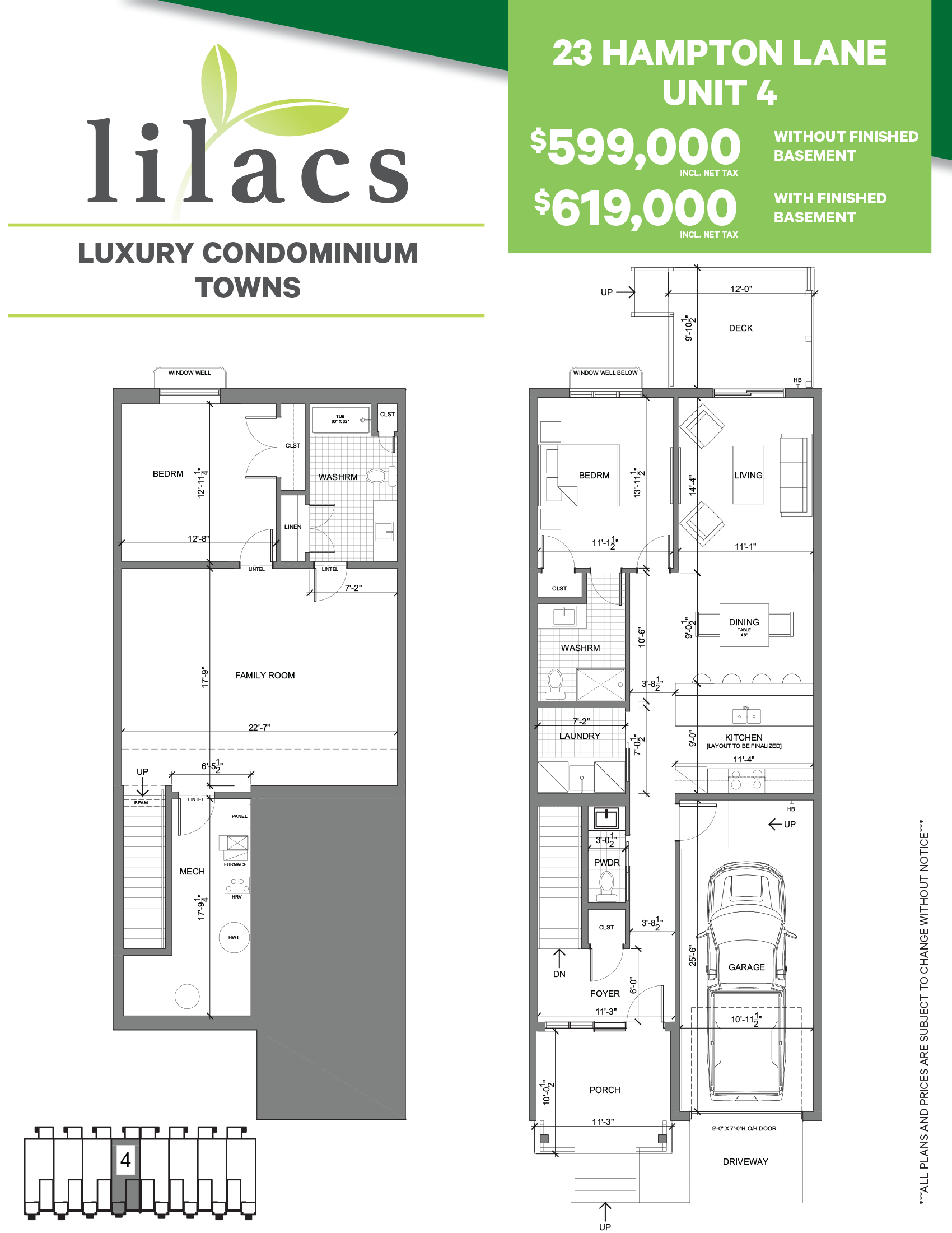 Bungalow Townhomes Unit 4 Floor Plan