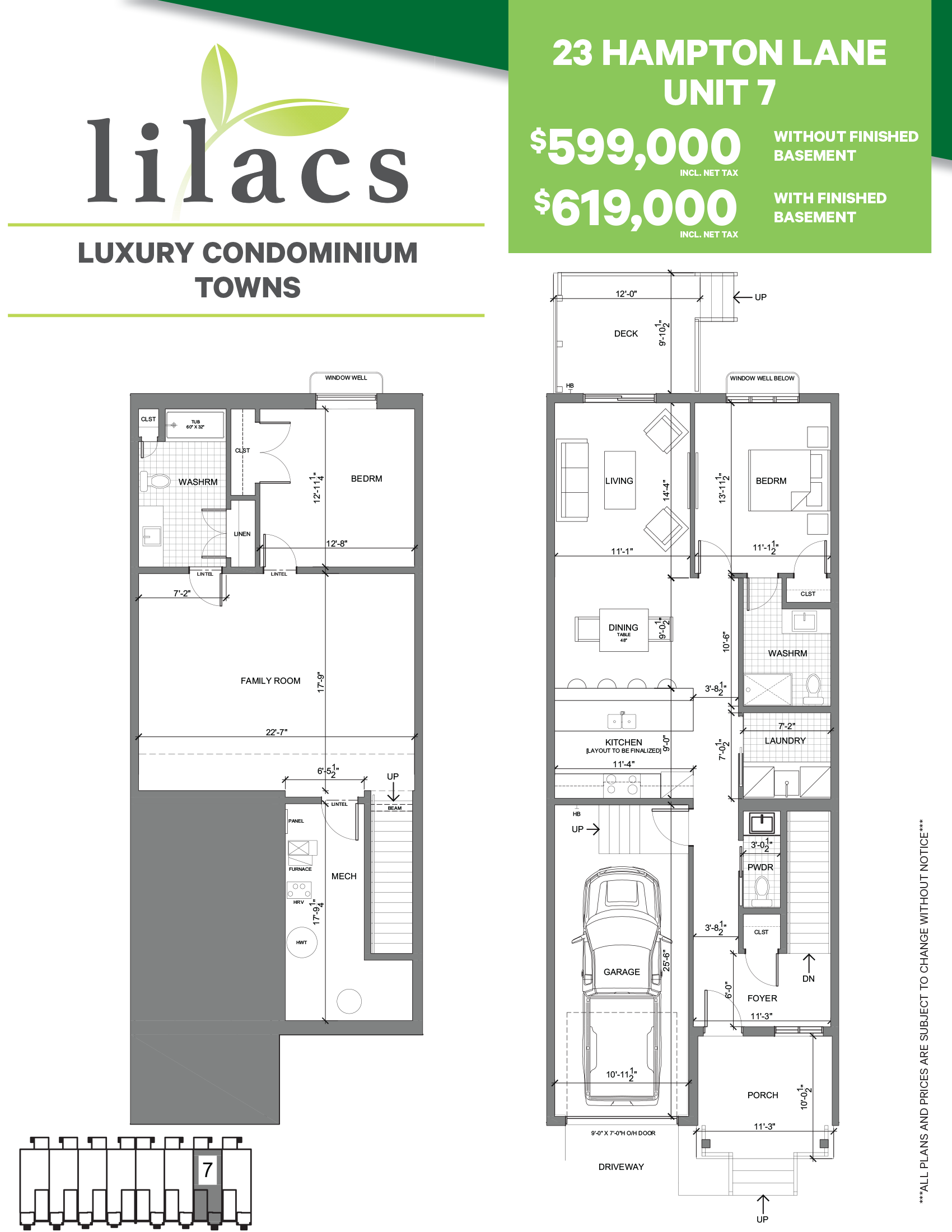 Bungalow Townhomes Unit 7 Floor Plan