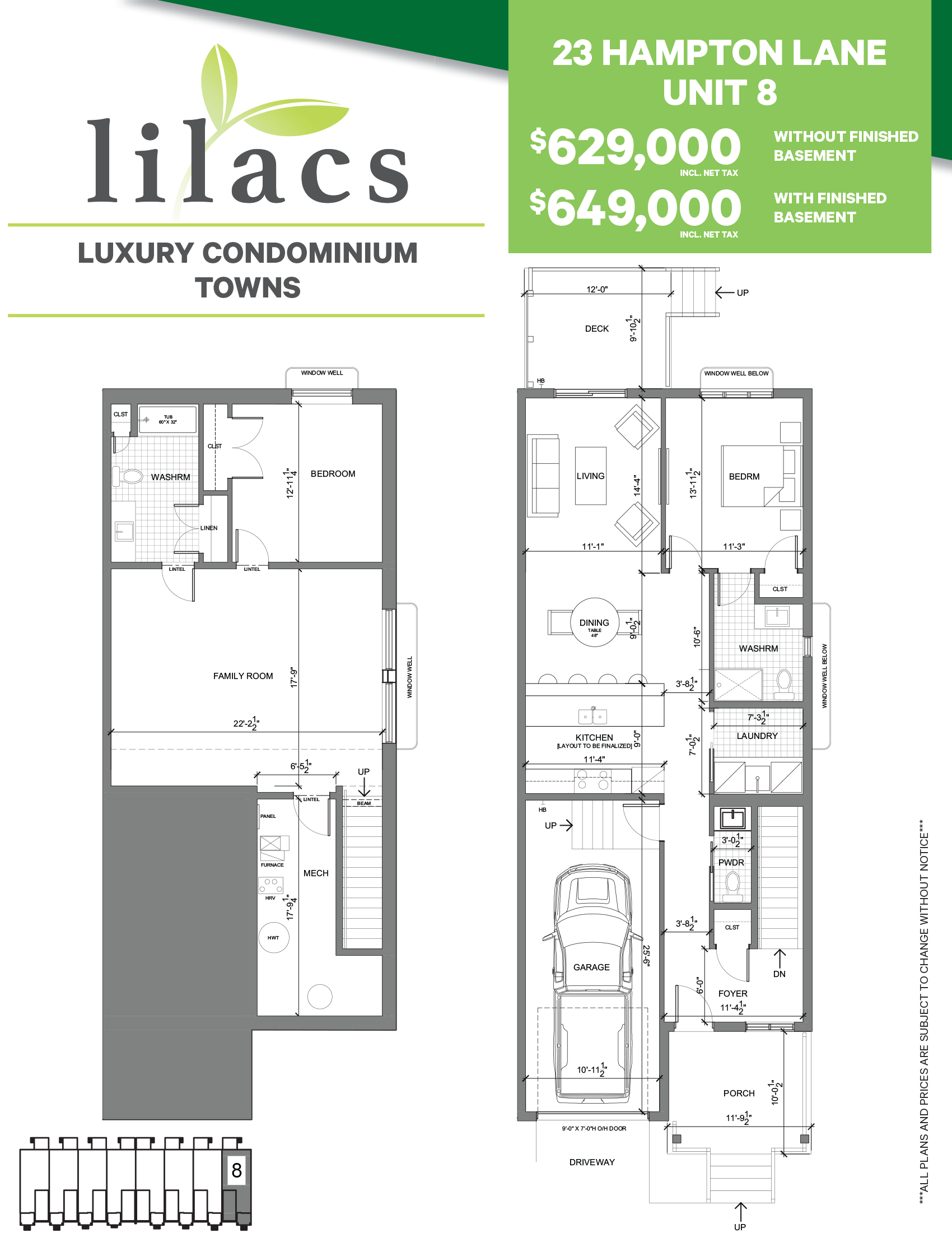 Bungalow Townhomes Unit 8 Floor Plan